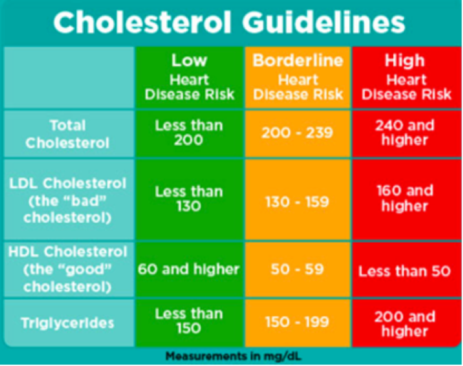Cholesterol information chart